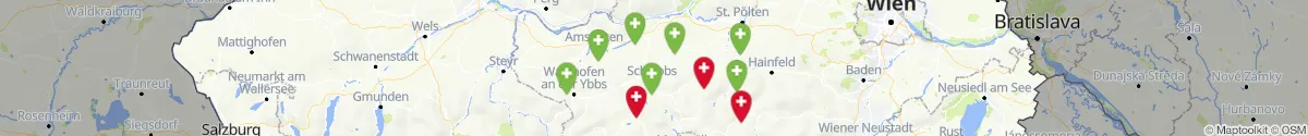 Kartenansicht für Apotheken-Notdienste in der Nähe von Mitterbach am Erlaufsee (Lilienfeld, Niederösterreich)
